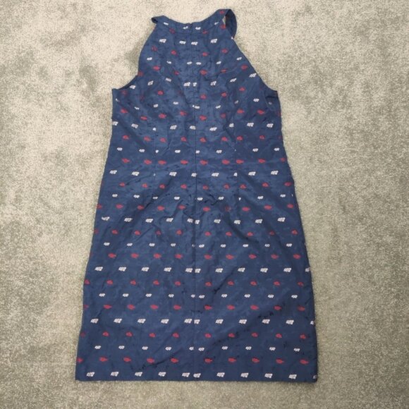 Banana Republic Women's Elegant Navy Blue Floral Sleeveless Sheath Dress Size 12 - Picture 3 of 10